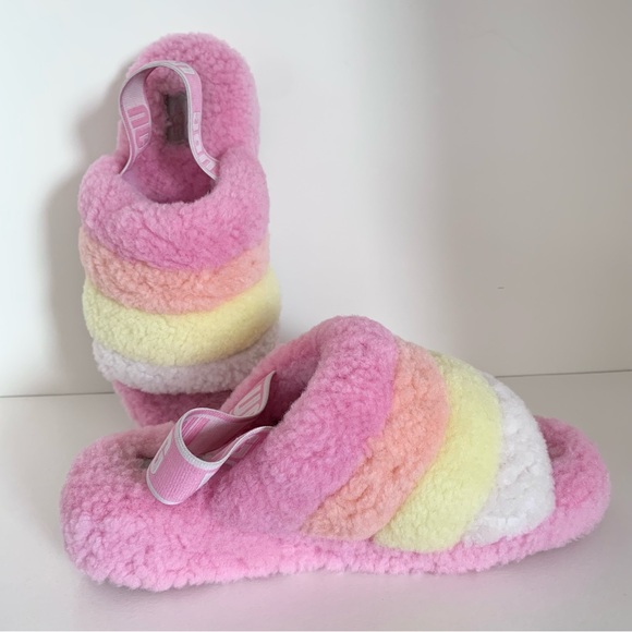 Ugg shearling pastel pink popsicle slides - Picture 8 of 16